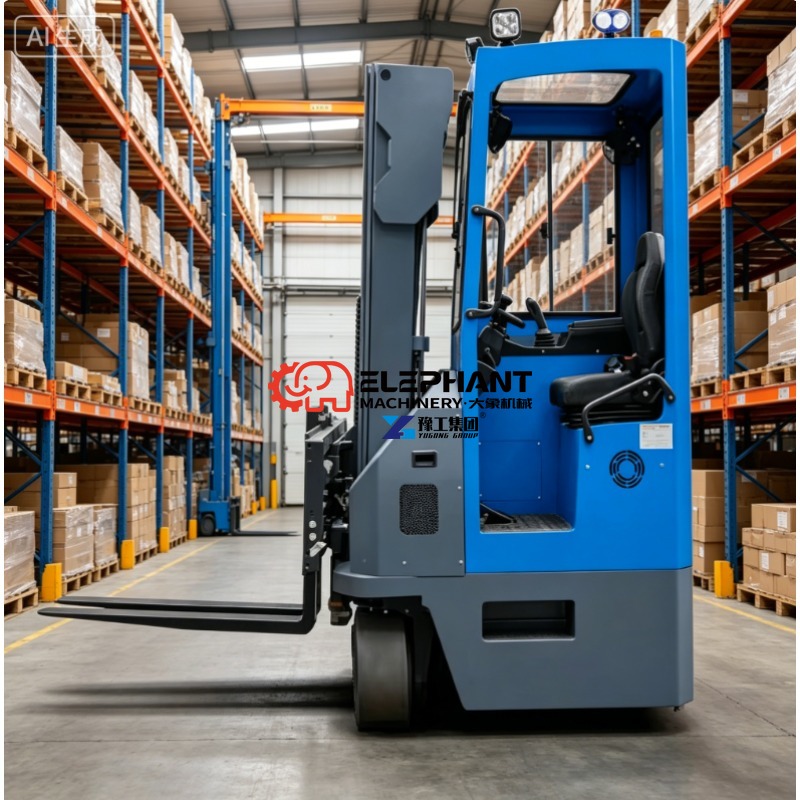 Electric Forklift - รถยกไฟฟ้าแบบออมนิไดเรคชันแนล 3 ตัน สำหรับยกสิ่งของขนาดยาว พร้อมระบบควบคุมด้วยจอยสติ๊ก เหมาะสำหรับคลังสินค้าค้าปลีก