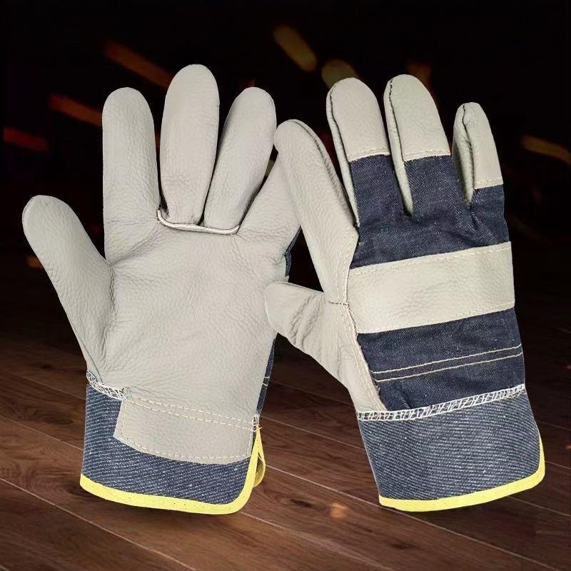 ถุงมือหนังวัว 1 คู่ ถุงมือป้อง - Heavy Equipment Yard บทวิจารณ์และราคา